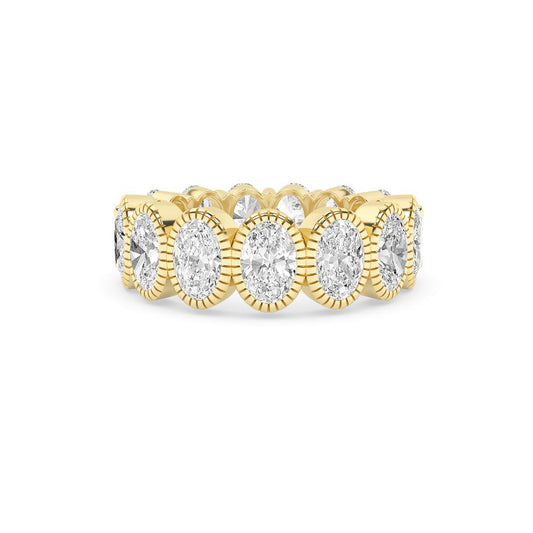 14K Solid Gold 4.5 Carat IGI Certified Lab Grown Diamond Oval Wedding Band
