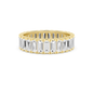 14K Solid Gold 3.00 Carat Lab Grown Diamond Emerald Eternity Wedding Band