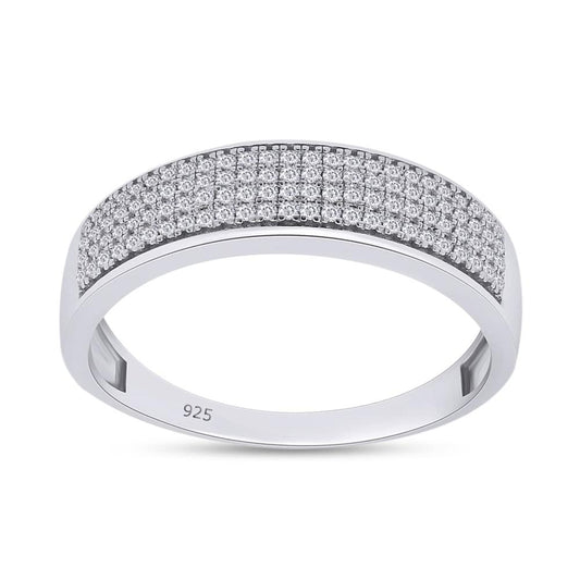 0.33 Carat Lab Created Moissanite Diamond Men's Wedding Band Ring In 925 Sterling Silver Jewelry