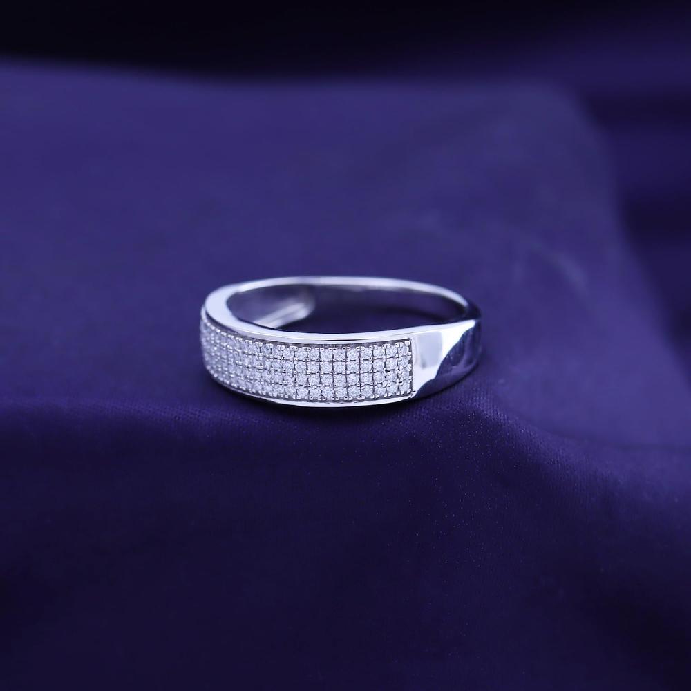 0.33 Carat Lab Created Moissanite Diamond Men's Wedding Band Ring In 925 Sterling Silver Jewelry