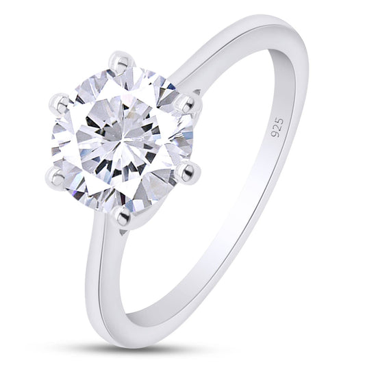 1.75 Carat 8MM Lab Created Moissanite Diamond Solitaire Engagement Ring In 925 Sterling Silver Jewelry