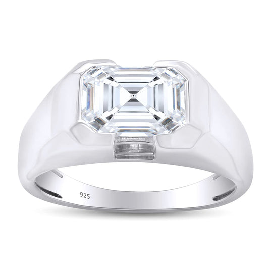 1.75 Carat 8x6MM Lab Created Moissanite Diamond Men's Solitaire Wedding Band Ring In 925 Sterling Silver Jewelry