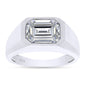 2.25 Carat 9x7MM Lab Created Moissanite Diamond Men's Solitaire Wedding Band Ring In 925 Sterling Silver Jewelry