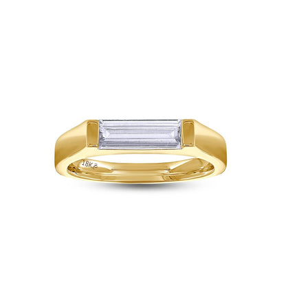 0.82 Cttw Baguette Shape Lab Grown Diamond Solitaire Engagement Ring in 18K Solid Gold Jewelry