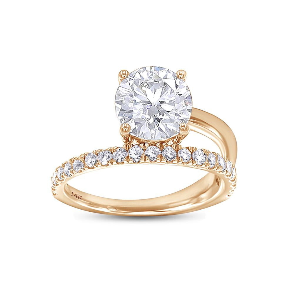 2.50 Carat Lab Grown Diamond Band and a Half Engagement Ring In 14K Solid Gold Jewelry