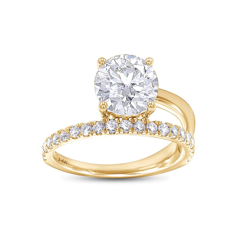 2.50 Carat Lab Grown Diamond Band and a Half Engagement Ring In 14K Solid Gold Jewelry