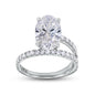 3.56 Cttw Oval & Round Shape Lab Grown Diamond Band and a Half Engagement Ring In 14K Solid Gold Jewelry