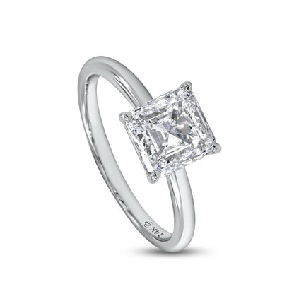 2.24 Cttw Asscher Cut Lab Grown Diamond Solitaire Ring In 14K Solid Gold Jewelry