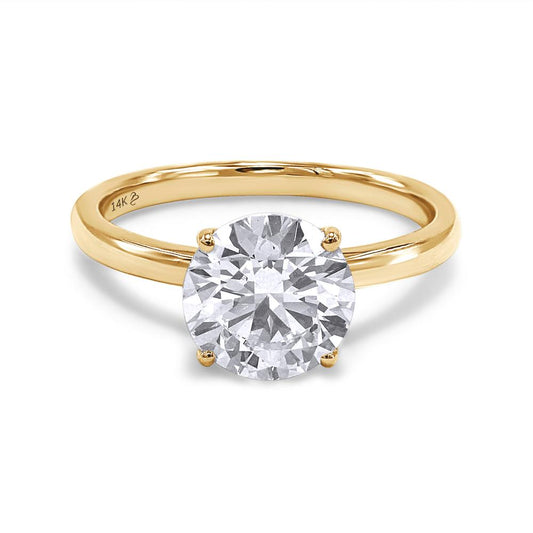 2.27 Cttw Round Shape Lab Grown Diamond Solitaire Ring In 14K Solid Gold Jewelry