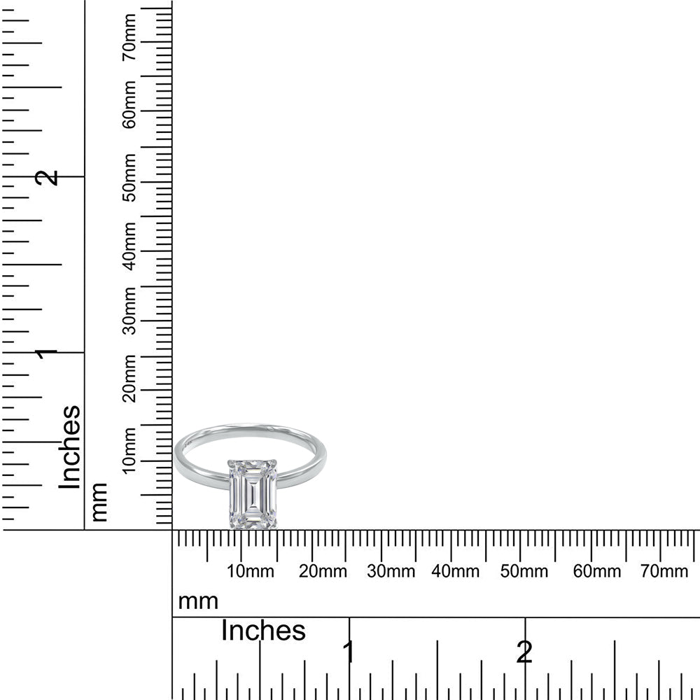 2.25 Cttw Emerald Shape Lab Grown Diamond Solitaie Wedding Engagement Ring in 14k Solid Gold Jewelry