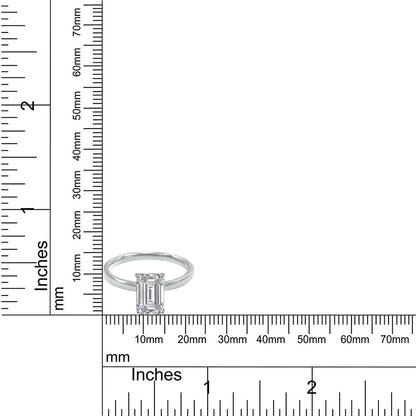 2.25 Cttw Emerald Shape Lab Grown Diamond Solitaie Wedding Engagement Ring in 14k Solid Gold Jewelry