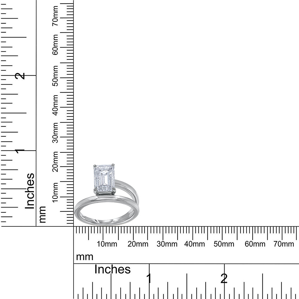 2.10 Cttw Radiant Shape Lab Grown Diamond Band and a Half Solitaire Engagement Ring in 14k Solid Gold Jewelry