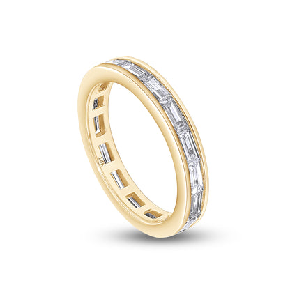 1.80 Cttw Baguette Shape Lab Grown Diamond Eternity Wedding Engagement Band Ring in 14K Solid Gold Jewelry