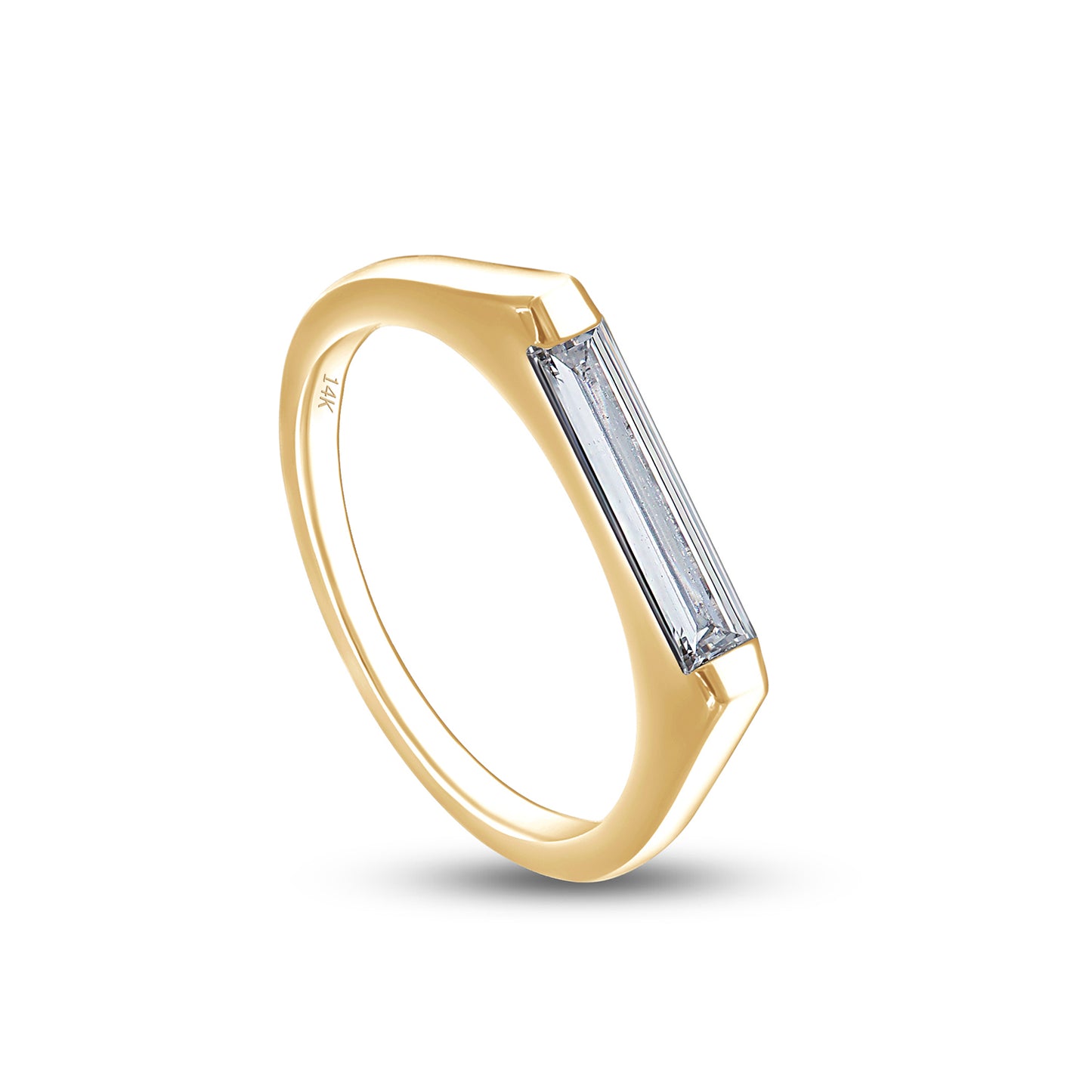 0.55 Cttw Baguette Shape Lab Grown Diamond Solitaire Engagement Ring in 14K Solid Gold Jewelry
