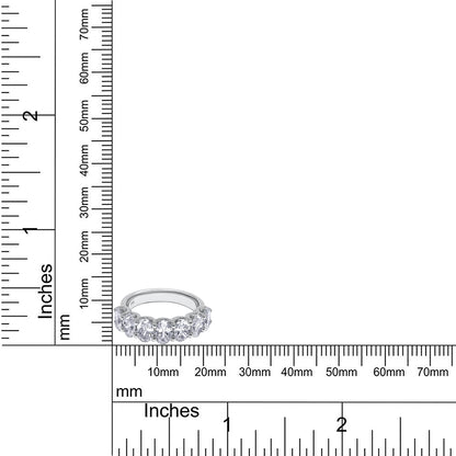 3.10 Cttw Oval Shape Lab Grown Diamond Seven Stone Engagement Ring In 14K Solid Gold Jewelry