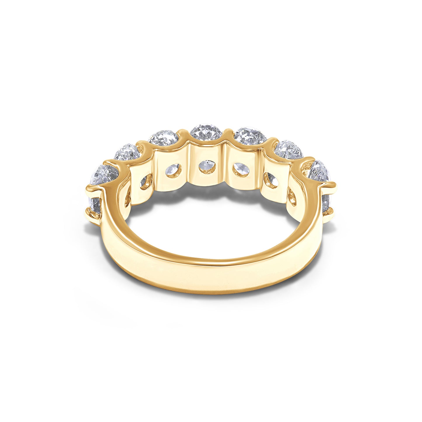 3.10 Cttw Oval Shape Lab Grown Diamond Seven Stone Engagement Ring In 14K Solid Gold Jewelry