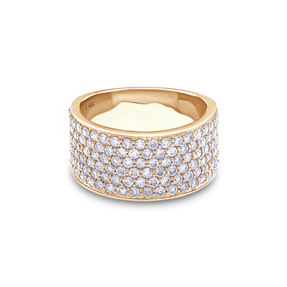 1.80 Cttw Round Shape Lab Grown Diamond Six Row Dome Wedding Band Ring in 14k Solid Gold Jewelry