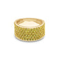 1.79 Cttw Round Shape Yellow Lab Grown Diamond Six Row Dome Wedding Band Ring in 14K Solid Gold Jewelry