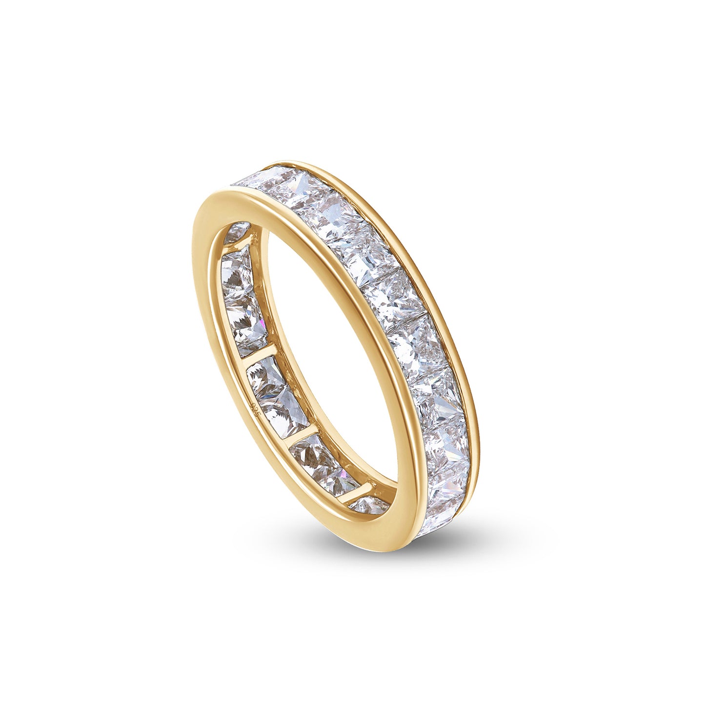 3.25 Cttw Princess Shape Lab Grown Diamond Full Eternity Engagement Wedding Band Ring in 14K Solid Gold Jewelry