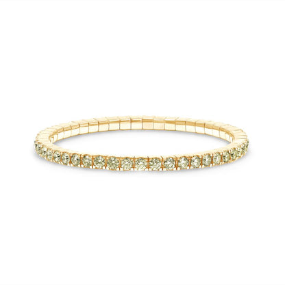 5.36 Cttw Yellow Lab Grown Diamond 3MM Width Stretchable Tennis Bracelet In 14K Solid Gold Jewelry, Size Small