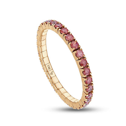 19.10 Cttw Pink Lab Grown Diamond 5.6MM Width Stretchable Tennis Bracelet In 14K Solid Gold Jewelry, Size Medium