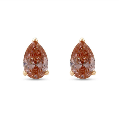 1.78 Cttw Pear Shape Pink Lab Grown Diamond Solitaire Stud Earrings In 14K Solid Gold Jewelry