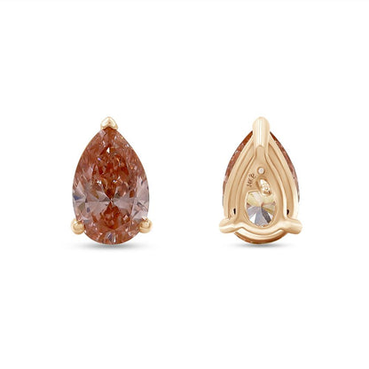 1.78 Cttw Pear Shape Pink Lab Grown Diamond Solitaire Stud Earrings In 14K Solid Gold Jewelry