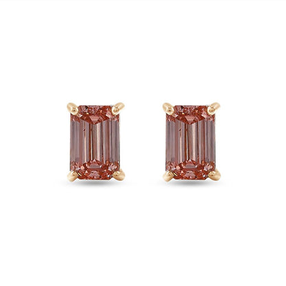 1.83 Cttw Radiant Shape Pink Lab Grown Diamond Solitaire Stud Earrings In 14K Solid Gold Jewelry