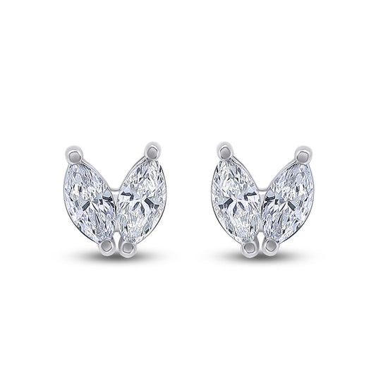 0.36 Cttw Marquise Shape Lab Grown Diamond Toi Et Moi Stud Earrings In 14K Solid Gold Jewelry