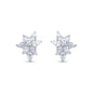 1.42 Cttw Marquise and Pear Shape Lab Grown Diamond Seven Stone Cluster Stud Earrings In 14K Solid Gold Jewelry