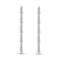 1.47 Cttw Round Shape Lab Grown Diamond Dangle Drop Earrings In 14K Solid Gold Jewelry