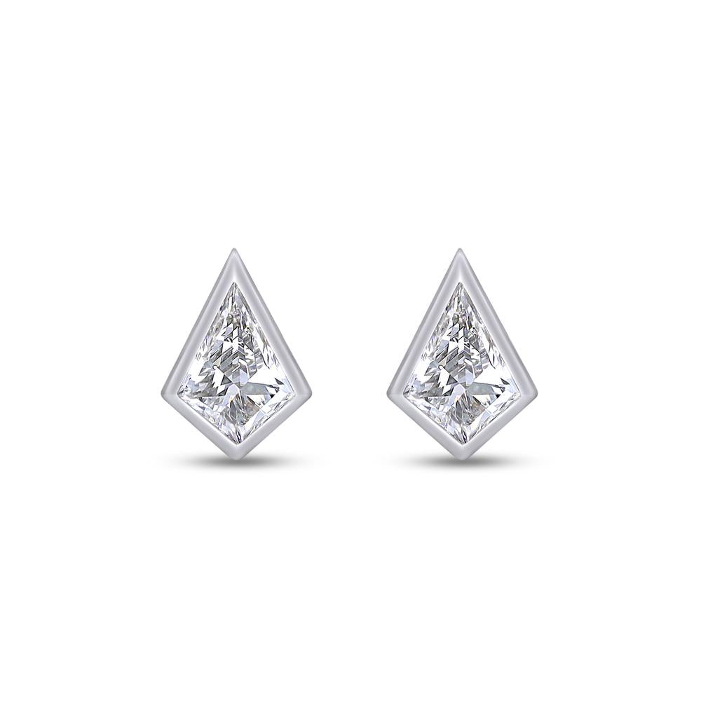 1.43 Cttw Kite Shape Lab Grown Diamond Solitaire Push Back Stud Earrings In 14K Solid Gold Jewelry