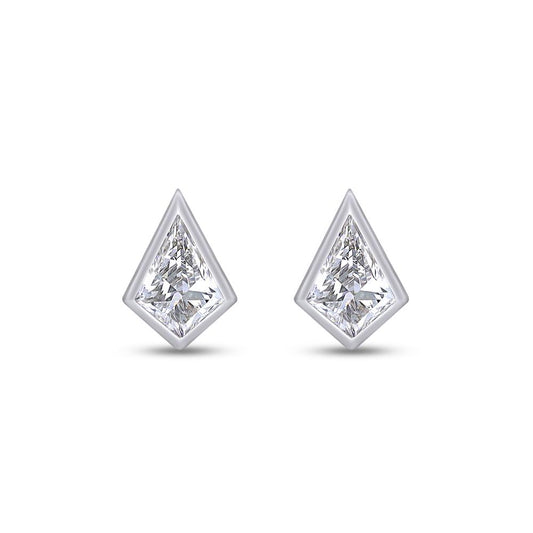 1.43 Cttw Kite Shape Lab Grown Diamond Solitaire Push Back Stud Earrings In 14K Solid Gold Jewelry