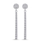 1.18 Cttw Round Shape Lab Grown Diamond Graduated Dangle Drop Earrings In 14K Solid Gold Jewelry