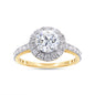 1.65 Cttw Round Shape Lab Grown Diamond Halo Ring In 14K Solid Gold Jewelry