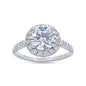 2.05 Cttw Round Shape Lab Grown Diamond Halo Ring In 14K Solid Gold Jewelry