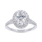 1.36 Cttw Oval and Round Shape Lab Grown Diamond Halo Ring In 14K Solid Gold Jewelry