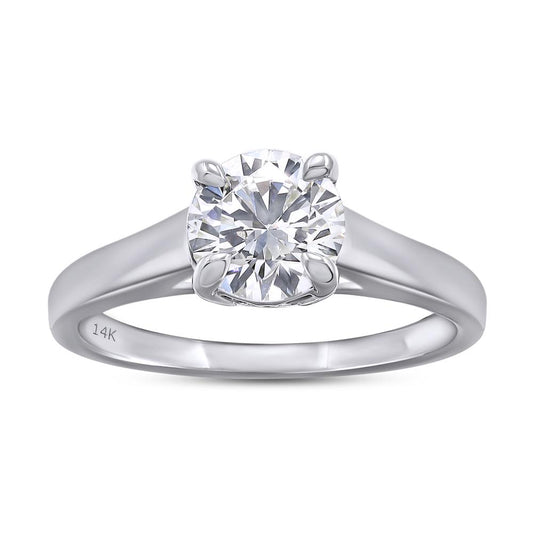 1.02 Cttw Round Shape Lab Grown Diamond Solitaire Ring In 14K Solid Gold Jewelry