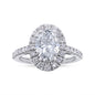 2.16 Cttw Oval and Round Shape Lab Grown Diamond Halo Ring In 14K Solid Gold Jewelry