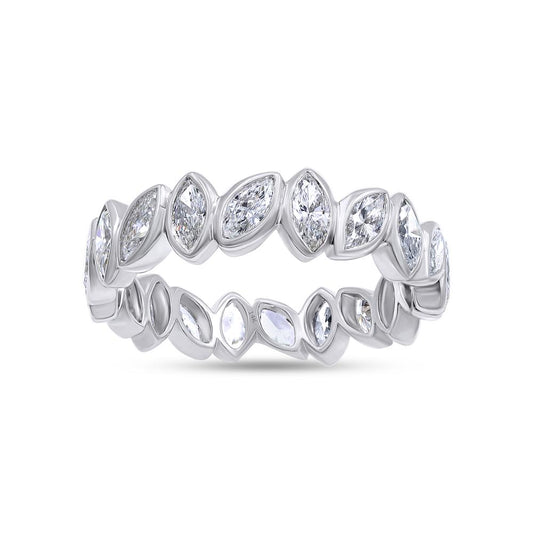 1.46 Cttw Marquise Shape Lab Grown Diamond Eternity Wedding Band Ring In 14K Solid Gold Jewelry