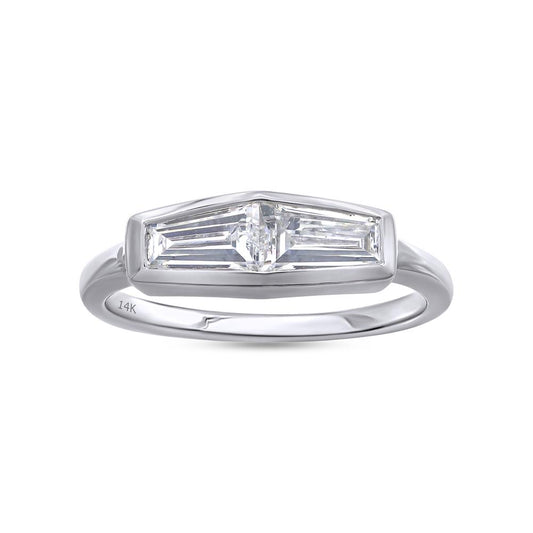 0.78 Cttw Baguette Shape Lab Grown Diamond Toi Et Moi Engagement Ring In 14K Solid Gold Jewelry