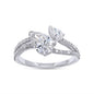 1.35 Cttw Pear and Round Shape Lab Grown Diamond Split Shank Engagement Ring In 14K Solid Gold Jewelry