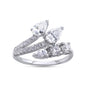 1.37 Cttw Pear and Round Shape Lab Grown Diamond Bypass Engagement Ring In 14K Solid Gold Jewelry