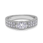 0.91 Cttw Oval and Round Shape Lab Grown Diamond Bezel Set Wedding Band Ring In 14K Solid Gold Jewelry