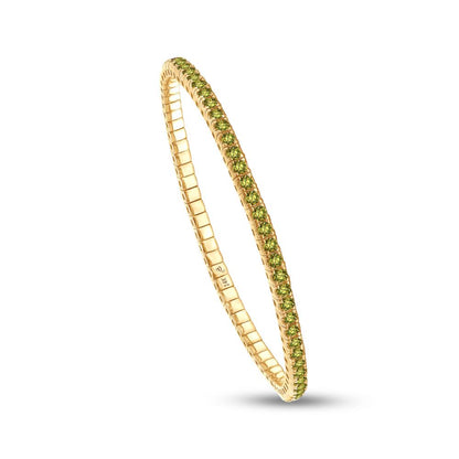 2.73 Cttw Yellow Lab Grown Diamond 2.2MM Width Stretchable Tennis Bracelet In 14K Solid Gold Jewelry, Size Small