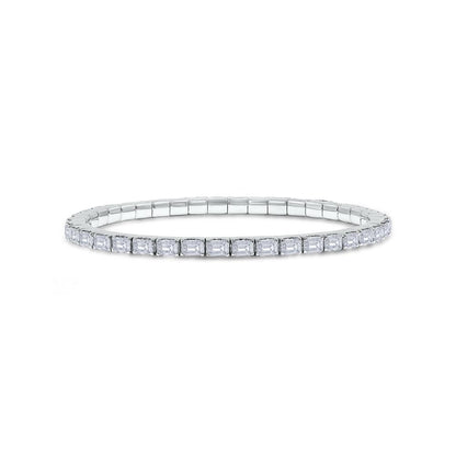 10.13 Cttw Lab Grown Diamond Stretchable Tennis Bracelet In 14K Solid Gold Jewelry, Size Large