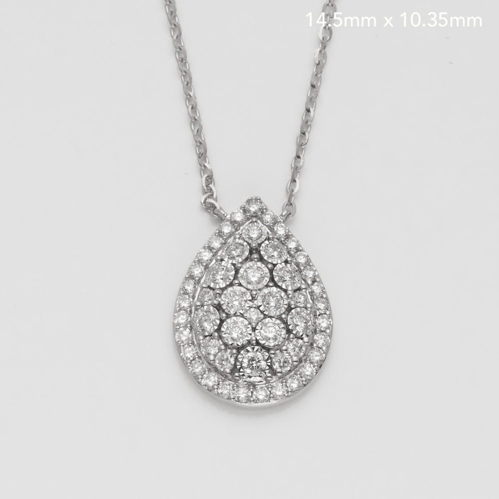 14KW 0.45CTW DIAMOND NECKLACE - TEAR DROP