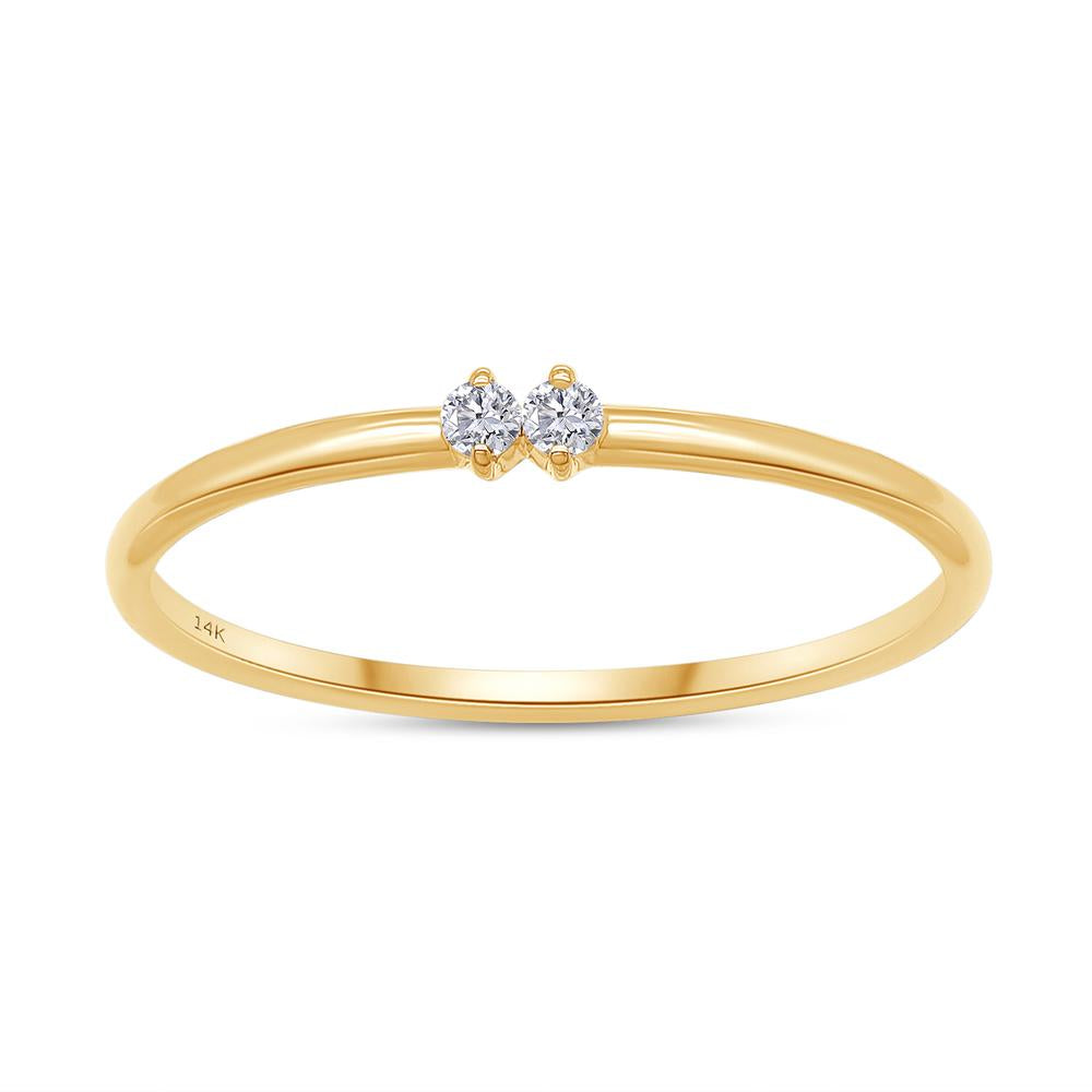 14k Solid Gold 0.04 cttw Round Cut IGI Certified Lab Grown Diamond Engagement Promise Rings | Dainty Stacking Rings For Women