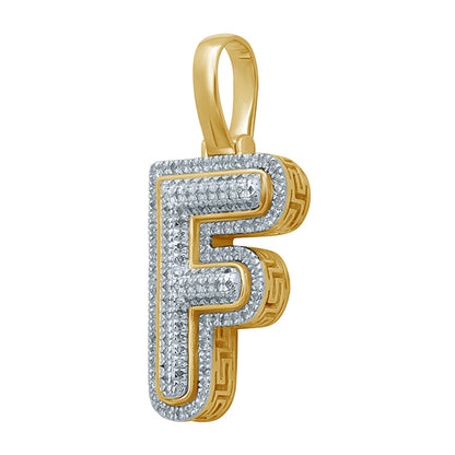 10K 0.22-0.37CT D-BUBBLE LETTER " F "