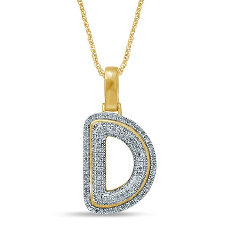 10K 0.26-0.33CT D-BUBBLE LETTER " D "